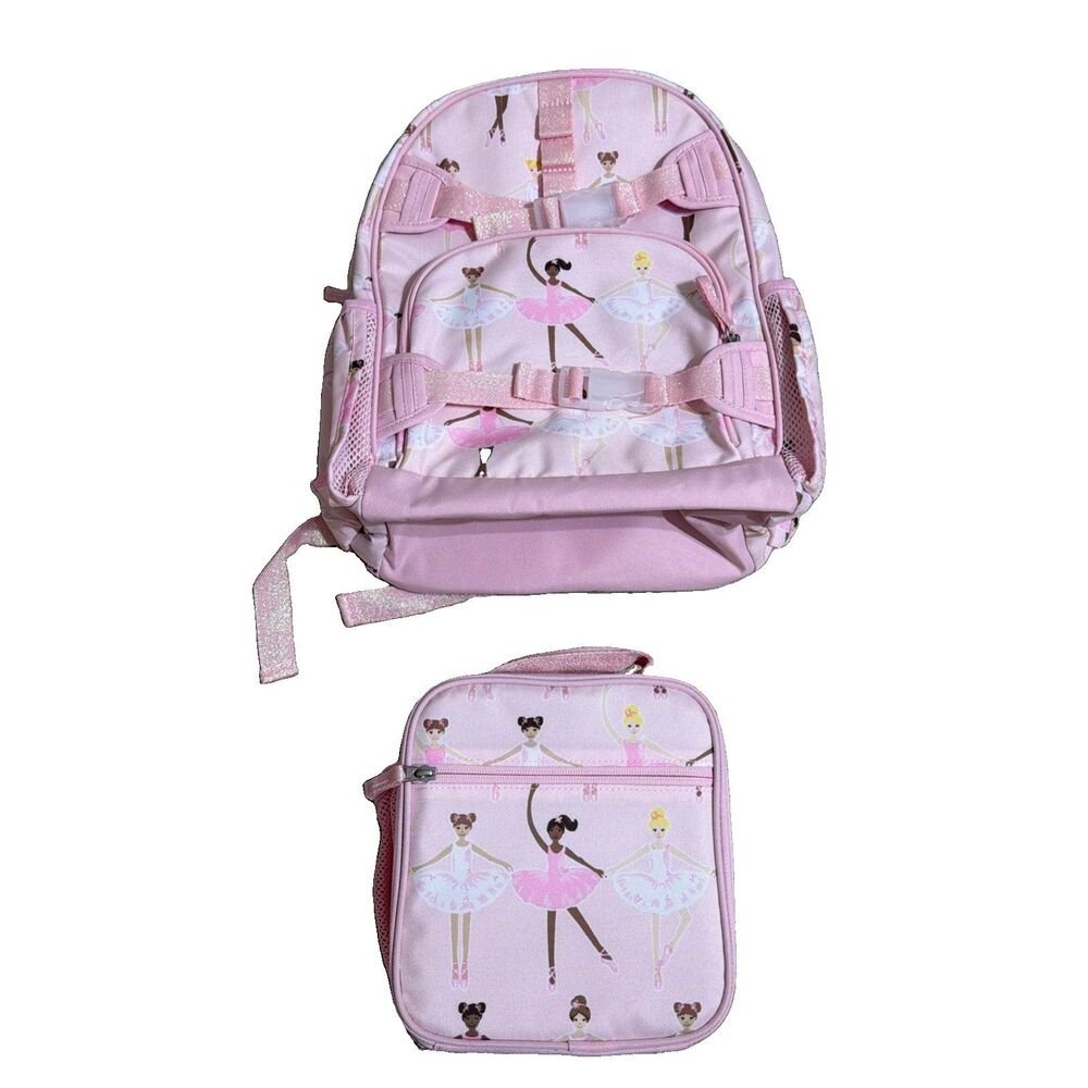 Pottery Barn Kids Mackenzie Pink Shimmer Ballerina Backpack & Lunchbox Large